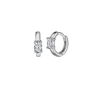 Sparkle Huggies Earrings, a pair of small, elegant hoop earrings adorned with sparkling cubic zirconia stones, crafted in 18K gold-plated stainless steel, and displayed on a white background.