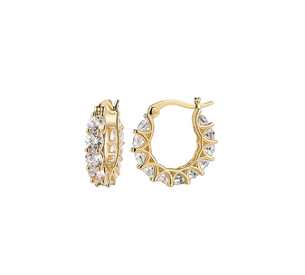 White zircon hoop earrings crafted in premium 18K gold-filled sterling silver.