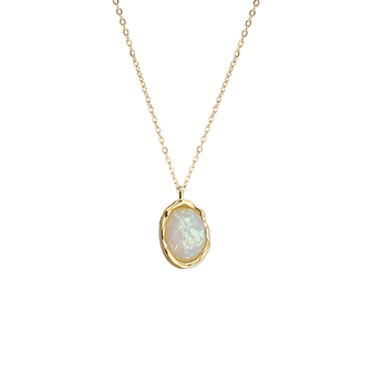 Natural Opal necklace in 18k gold-filled sterling silver.