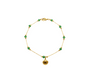 Green Jade Stone Bracelet, a delicate chain bracelet featuring a smooth, semi-precious green jade stone, crafted in 18K gold-plated stainless steel, and displayed on a white background.