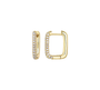 Twinkling Bits Huggies Earrings, a pair of elegant huggie hoops featuring tiny, glittering stones, crafted in 18K gold-plated stainless steel, and displayed on a white background.