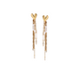 Heartstrings Tassel Earrings, featuring delicate tassels that create an elegant, flowing effect, crafted in 18K gold-plated stainless steel, and displayed on a white background.