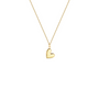 Heartflow Necklace featuring a heart-shaped charm, crafted with an 18K gold-plated chain, and displayed on a white background.