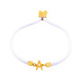 Amplify Me Initial cord Bracelet featuring the letter "A" charm in 14K gold-plated stainless steel on a white background.