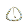 An energy-activated Amazonite gemstone bracelet featuring soft green hues on an 18k gold-plated chain, designed for a fresh and youthful look.