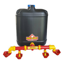 Drum Drinker for Chickens and Poultry - 4 Lubing Drinker Cups. Dine a Chook Click and Connect Modular outlets are perfect for backyard flocks.