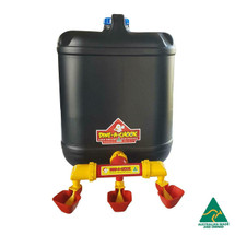 Drum Drinker for Chickens and Poultry - Triple Lubing Cup Outlets - Australian Made by Dine a Chook.