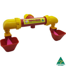 Double Outlet Lubing Cup Drinker Pink Floats