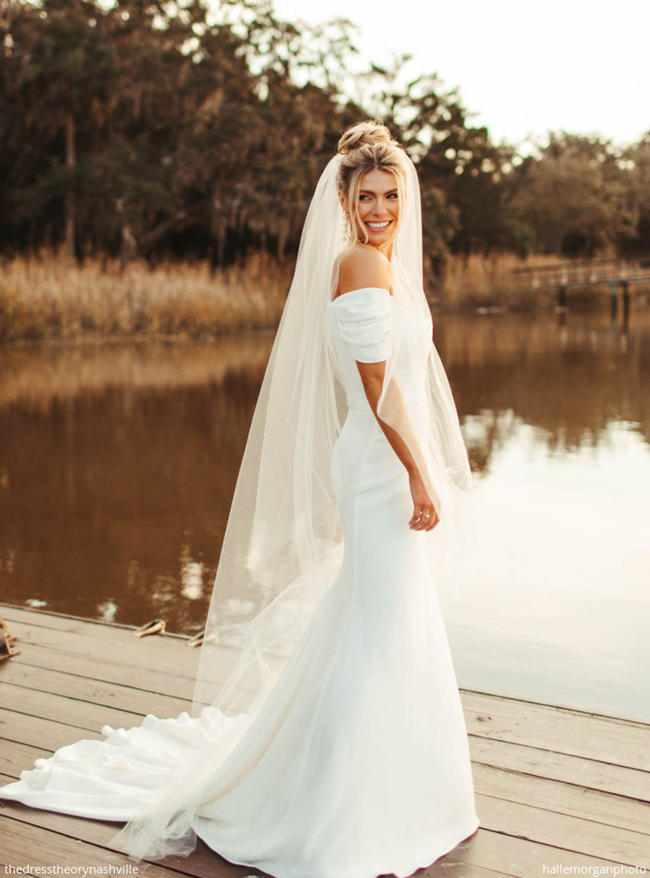 Two Tier Pearl Beaded Headband Veil