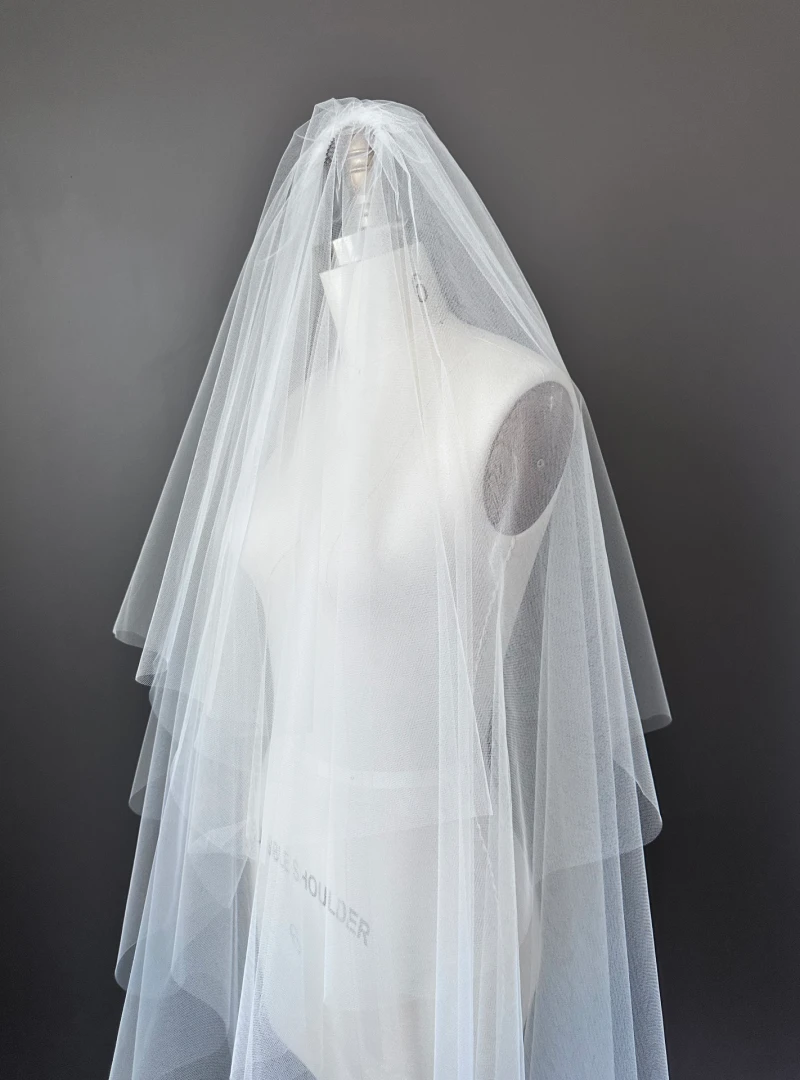 Sara Gabriel tulle chapel veil Sara Gabriel Lillian Veil – Luxe Redux Bridal main image 3