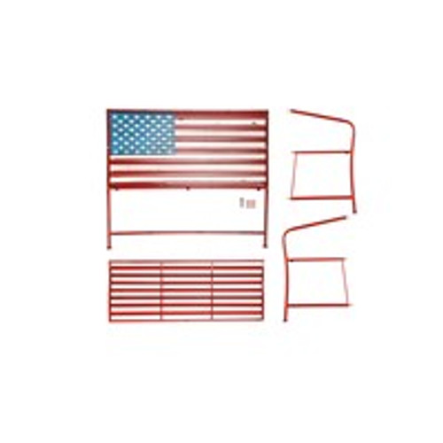  American Flag Corrugated Metal Bench