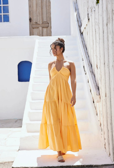 WOMENS TIE BACK FLOWY DRESS  - 49090