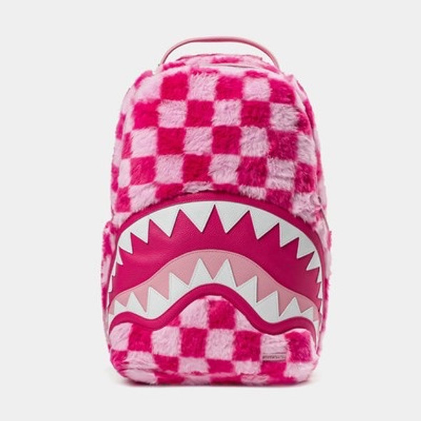 PINK FUR CHECK DLXSF BACKPACK - B8179