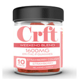 CRFT Cultivation Weekend Blend Delta 9 + Delta + THC-P + CBD + HHC Gummies 1600MG - 10ct Jar - Strawberry Cough (Indica)