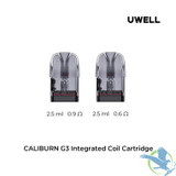 Uwell Caliburn G3 2.5ML Refillable Integrated Coil Cartridge Pod - Pack of 4