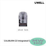 Uwell Caliburn G3 2.5ML Refillable Integrated Coil Cartridge Pod - Pack of 4