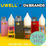 Uwell CALIBURN KOKO AK3 520mAh Pod System Starter Kit With 2 x 2ML Refillable A3S Pods & 10ML 50mg Salt Nicotine E-Liquid Bottle