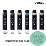 Uwell Caliburn G3 Pro 1000mAh Pod System Starter Kit With 3 x Refillable 2.5ML Caliburn G3 Integrated Coil Cartridge Pod