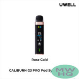 Uwell Caliburn G3 Pro 1000mAh Pod System Starter Kit With 3 x Refillable 2.5ML Caliburn G3 Integrated Coil Cartridge Pod