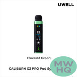 Uwell Caliburn G3 Pro 1000mAh Pod System Starter Kit With 3 x Refillable 2.5ML Caliburn G3 Integrated Coil Cartridge Pod