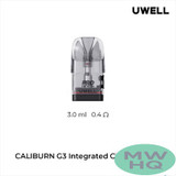 Uwell Caliburn G3 3ML Refillable Replacement Integrated Coil Cartridge Pod - Pack of 4