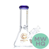 Dragon Glass Straight Tube Bong Water Pipe Beaker Base With Diffused Downstem & Ice Catcher - 840 Grams - 10 Inches - Assorted Colors [DGE-474] (MSRP $35.00)