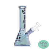 Dragon Glass Beaker Bong Water Pipe With Ice Catcher & Diffused Downstem - 250 Grams - 9 Inches - Assorted Colors [DGE-482] (MSRP $15.00)