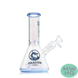Dragon Glass Straight Tube Beaker Bong Water Pipe With Ice Catcher & Diffused Downstem - 325 Grams - 9 Inches - Assorted Colors [DGE-483] (MSRP $18.00)