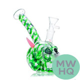 Dragon Glass Horned Skull Glow In The Dark Compact Water Pipe - 218 Grams - 6.5 Inches - Assorted Colors [DGE-457] (MSRP $22.00)