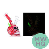 Dragon Glass Skull With Horns Glow In The Dark Compact Water Pipe - 220 Grams - 6 Inches - Assorted Colors [DGE-458] (MSRP $22.00)