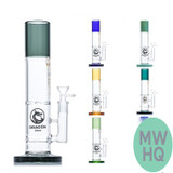 Dragon Glass Straight Tube Bong Water Pipe With Inline Perc & Thick Base - 588 Grams - 11 Inches - Assorted Colors [DGD-157] (MSRP $32.00)