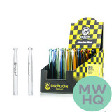 Dragon Platinum Glass One Hitter Chillum Hand Pipe - 105MM - Assorted Colors - Display of 24 [DP-26] (MSRP $4.00 Each)