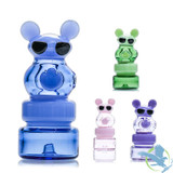 Shadow Glass Cartoon Bear With Sunglasses Hand Pipe - 64 Grams - 4 Inches - Assorted Colors [SGH-054] (MSRP $18.00)