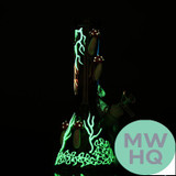Shadow Glass Monster Character With Mushrooms Glow In The Dark Water Pipe - 440 Grams - 10 Inches - Assorted Colors [SGE-202] (MSRP $24.00)