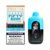 Fruitia x Fifty Bar 18ML 20K Puffs Nixodine Disposable Device With Always Active Boost & Adjustable Airflow - Display of 5 - Island Punch