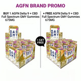 AGFN Delta 9 + CBD Full Spectrum GMY Gummies 675MG - Display of 25 (MSRP $2.99 Each)