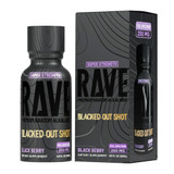 Rave Kratom Blacked Out Full Spectrum Shot 250MG 30ML - Display of 12 - Black Berry