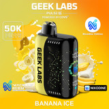 Geek Labs Pulse X 50K Puffs 28ML Nixodine Disposable Device With 3D Curved Screen - Display of 5 - Banana Ice