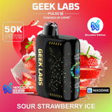 Geek Labs Pulse X 50K Puffs 28ML Nixodine Disposable Device With 3D Curved Screen - Display of 5 - Sour Strawberry Ice