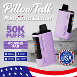 Pillow Talk Patriotic Edition 50K Puffs 18ML Disposable Device With E-liquid & Battery Screen - Display of 5 - Built In USA - Fcuking Fab (Patriotic Edition)