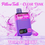 Pillow Talk Clear Tank 60K Puffs 18ML Disposable Device With Dual Mesh - Display of 5 - TEXAS COMPLIANT - Triple Berry (Clear Edition)