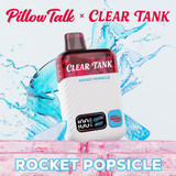 Pillow Talk Clear Tank 60K Puffs 18ML Disposable Device With Dual Mesh - Display of 5 - TEXAS COMPLIANT - Rocket Popsicle (Clear Edition)