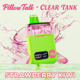 Pillow Talk Clear Tank 60K Puffs 18ML Disposable Device With Dual Mesh - Display of 5 - TEXAS COMPLIANT - Strawberry Kiwi (Clear Edition)