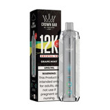 Al Fakher Crown Bar Crystal V2 12K Puffs 18ML Disposable Device With Digital Screen - Display of 5 - Grape Mint