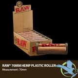 RAW Hemp Plastic Cigarette Rolling Machine - 70mm - Display of 12