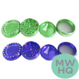 Chromium Crusher Grinder With Chrome Indented Circles - 2.75 Inch - 4 Part [70356CNC]