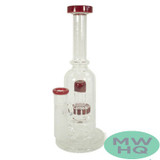 T'attoo USA Glass Water Pipe Bottle Design With Tire Perc - 401 Grams - 9 Inches - Assorted Colors [C33]