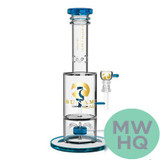 Tsunami Glass Water Pipe With Sprinkler Cube Perc - 15.5 Inches - 1055 Grams