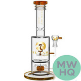 Tsunami Glass Water Pipe With Sprinkler Cube Perc - 15.5 Inches - 1055 Grams