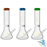 Tsunami Glass Water Pipe With Beaker Base Ice Catcher - 15 Inches - 917 Grams - Amber,Blue,Green